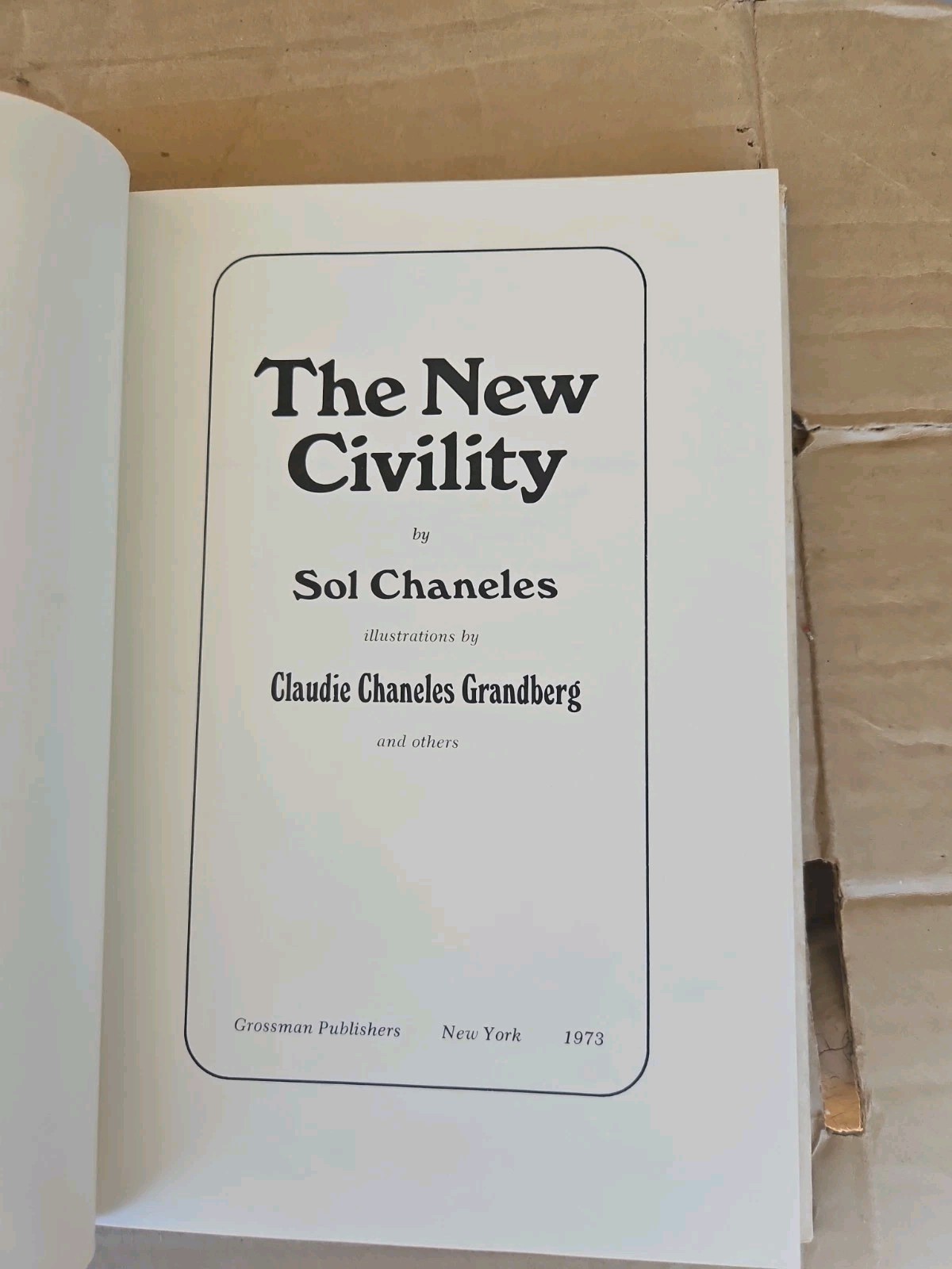 The New Civility By Sol Chaneles 1973 Hardcover With Dust Jacket