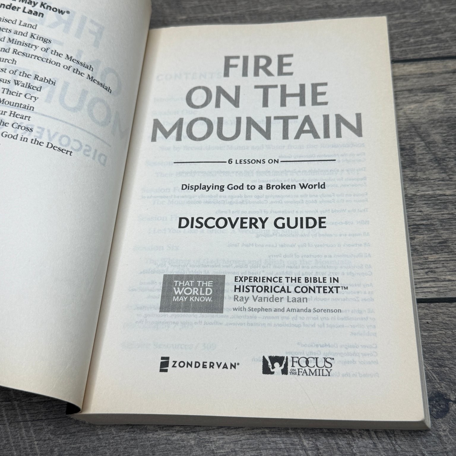 Fire on the Mountain Ray Vander Laan 2012 Discovery Guide Christian Zondervan PB