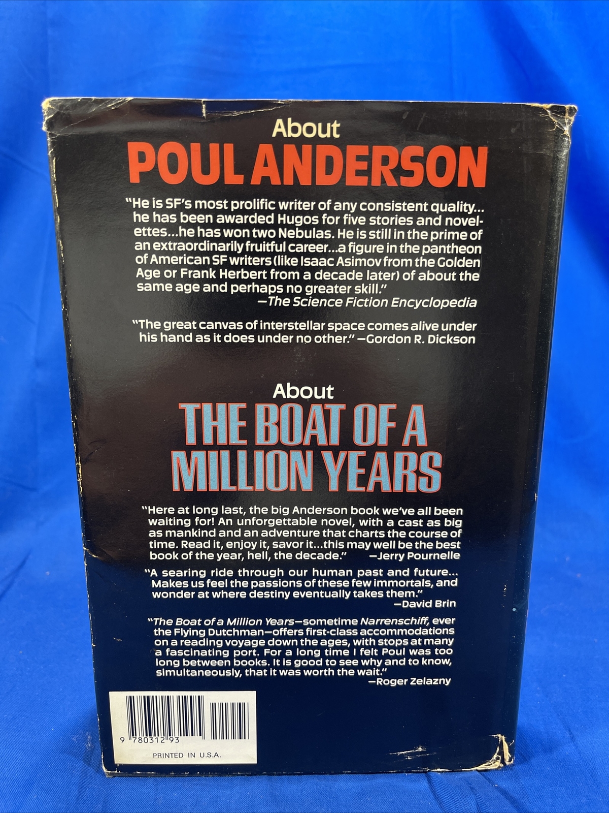 1989 The Boat of a Million Years by Poul Anderson Hardcover With Dust Jacket