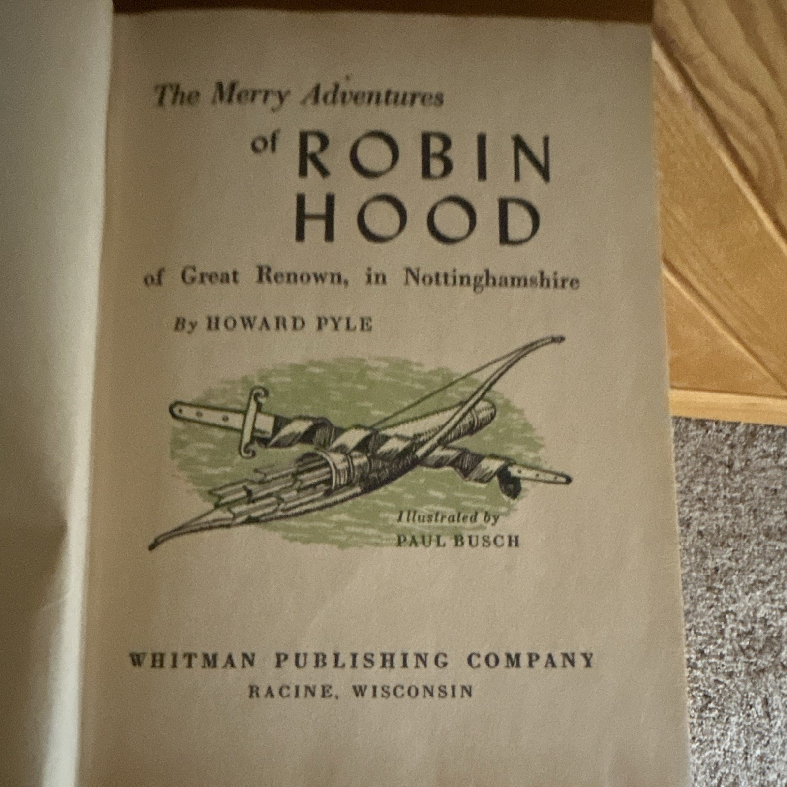 The Merry Adventures of Robin Hood HC Howard Pyle Whitman Classics Illus.