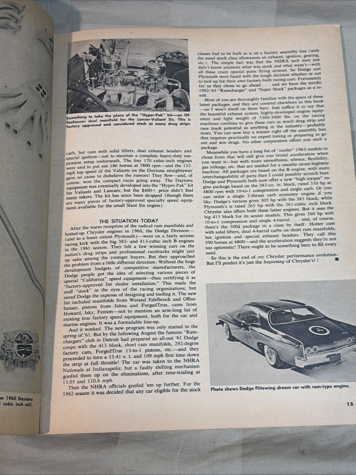 1962 Chrysler Performance Handbook. 96 pages-By Hot Rod Magazine. Dodge Plymouth
