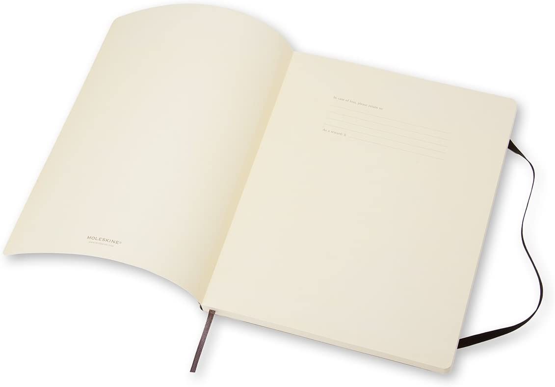 Moleskine Classic Notebook Soft Cover XL Plain/Blank Black 192 Pages