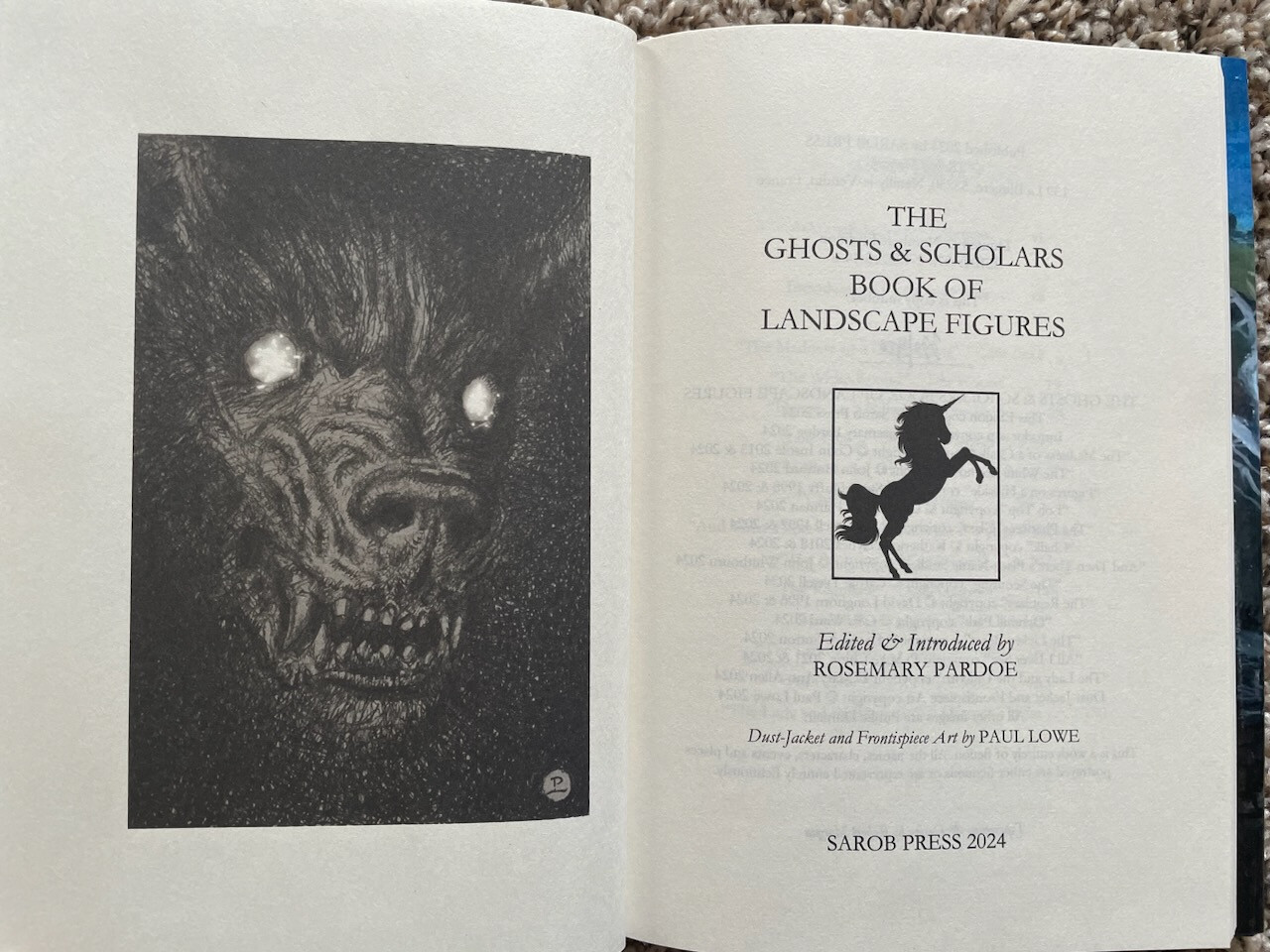 GHOSTS & SCHOLARS BOOK OF LANDSCAPE FIGURES Pardoe (ed) 1st ed 400 copy Sarob HC