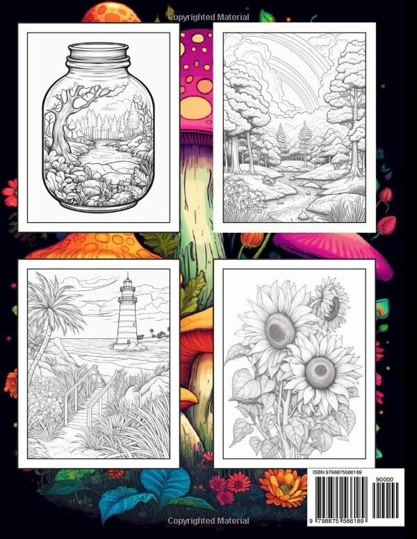Stress Relief Coloring Book for Adults: Large Print Adult Colouring Book with Re