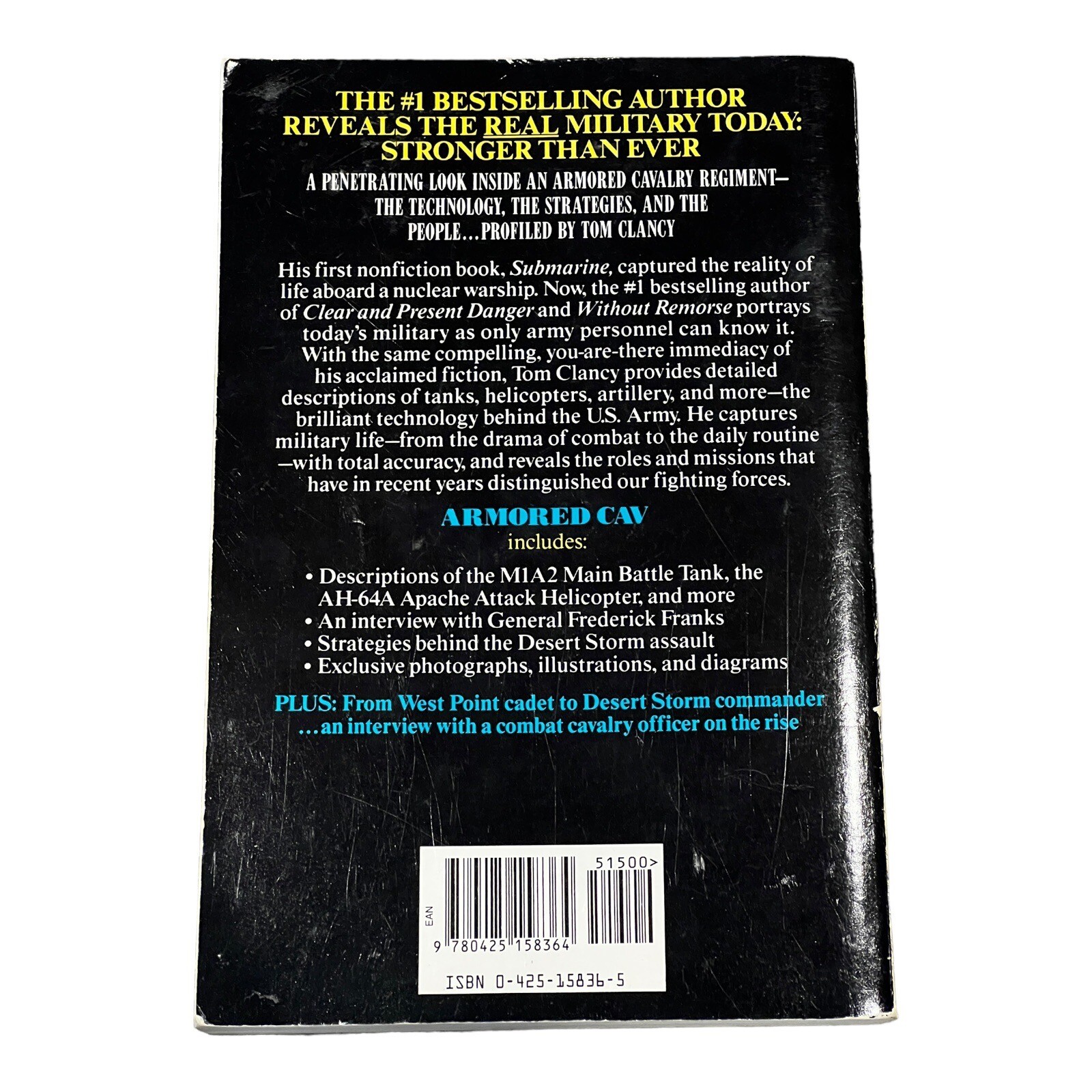 Tom Clancy Military Armored Cav : A Guided Tour 1994 Trade Paperback 325 Pages
