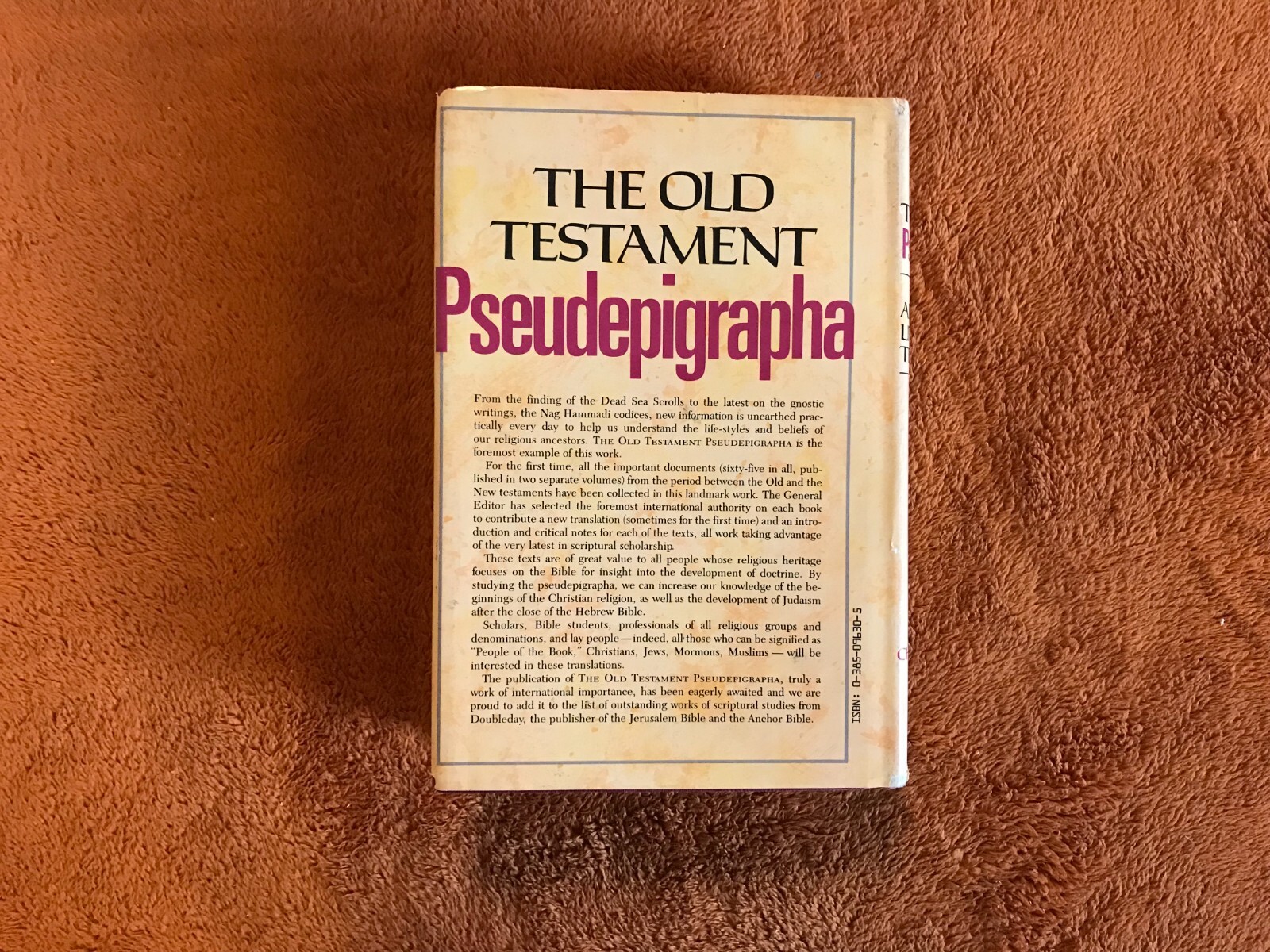James H. Charlesworth Old Testament Pseudepigrapha vol 1 HB ’83 apocalyptic lit!