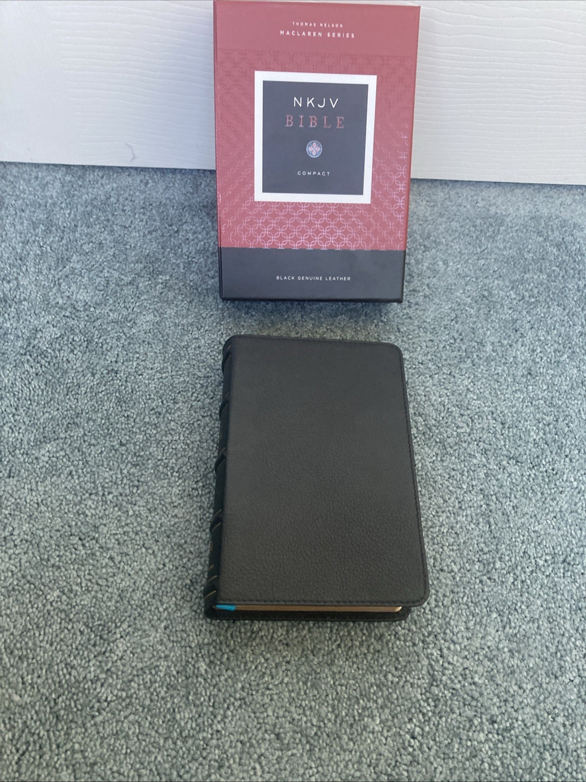 NKJV Compact Bible, Maclaren Series—Genuine Leather, Black, Two Ribbons