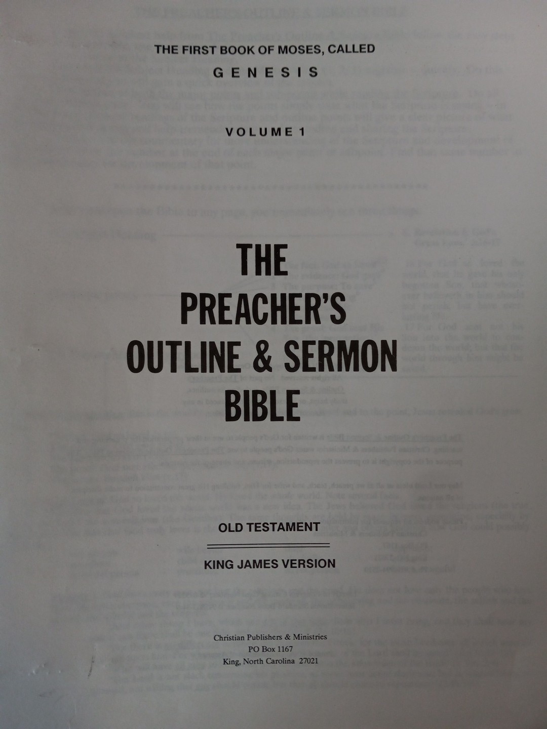 The Preacher’s Outline & Sermon Bible KJV 3-Ring Binder Pick One