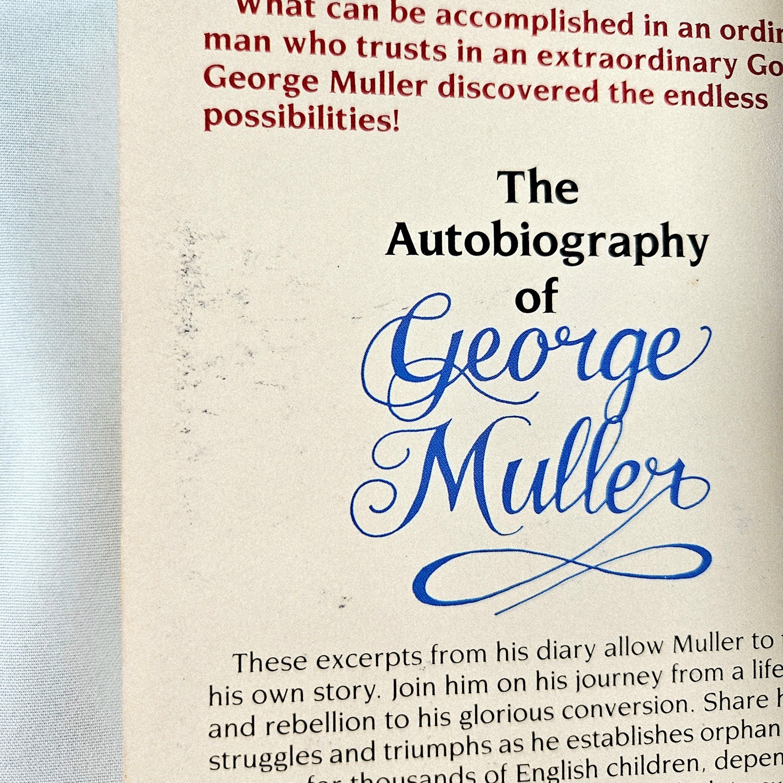 Autobiography Of George Muller Whitaker House 1984 Paperback