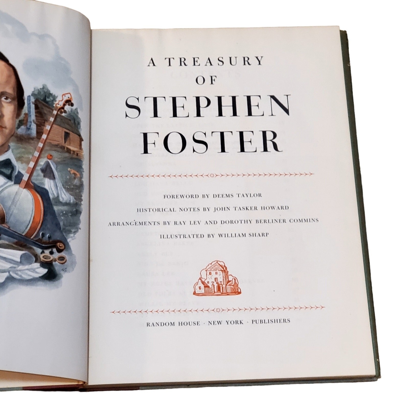 A Treasury of Stephen Foster 1946 1st Printing HC Dust Cover Vtg Song Book
