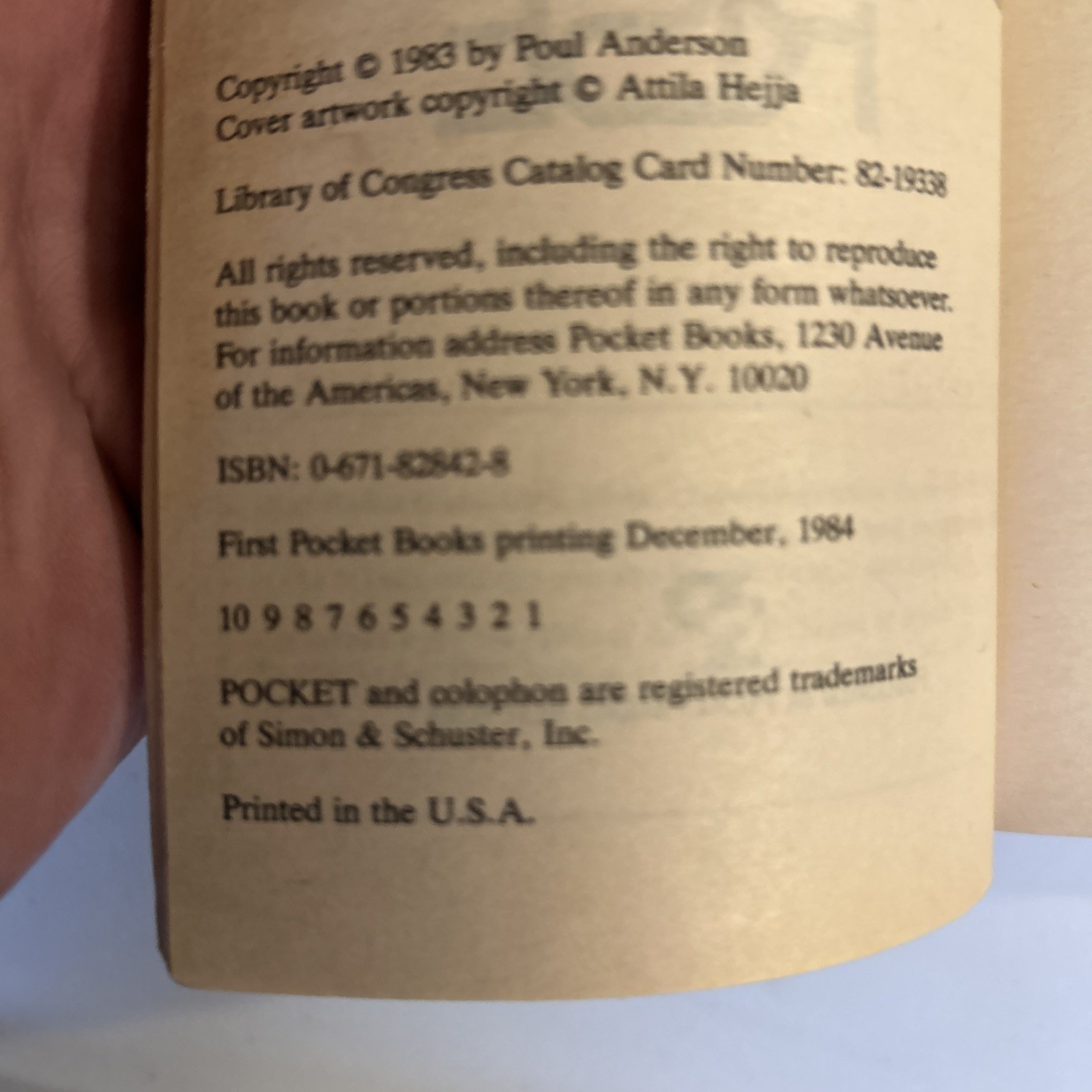 Orion Shall Rise – Paul Anderson – PB 1983 Pocket First Edition First Print VG