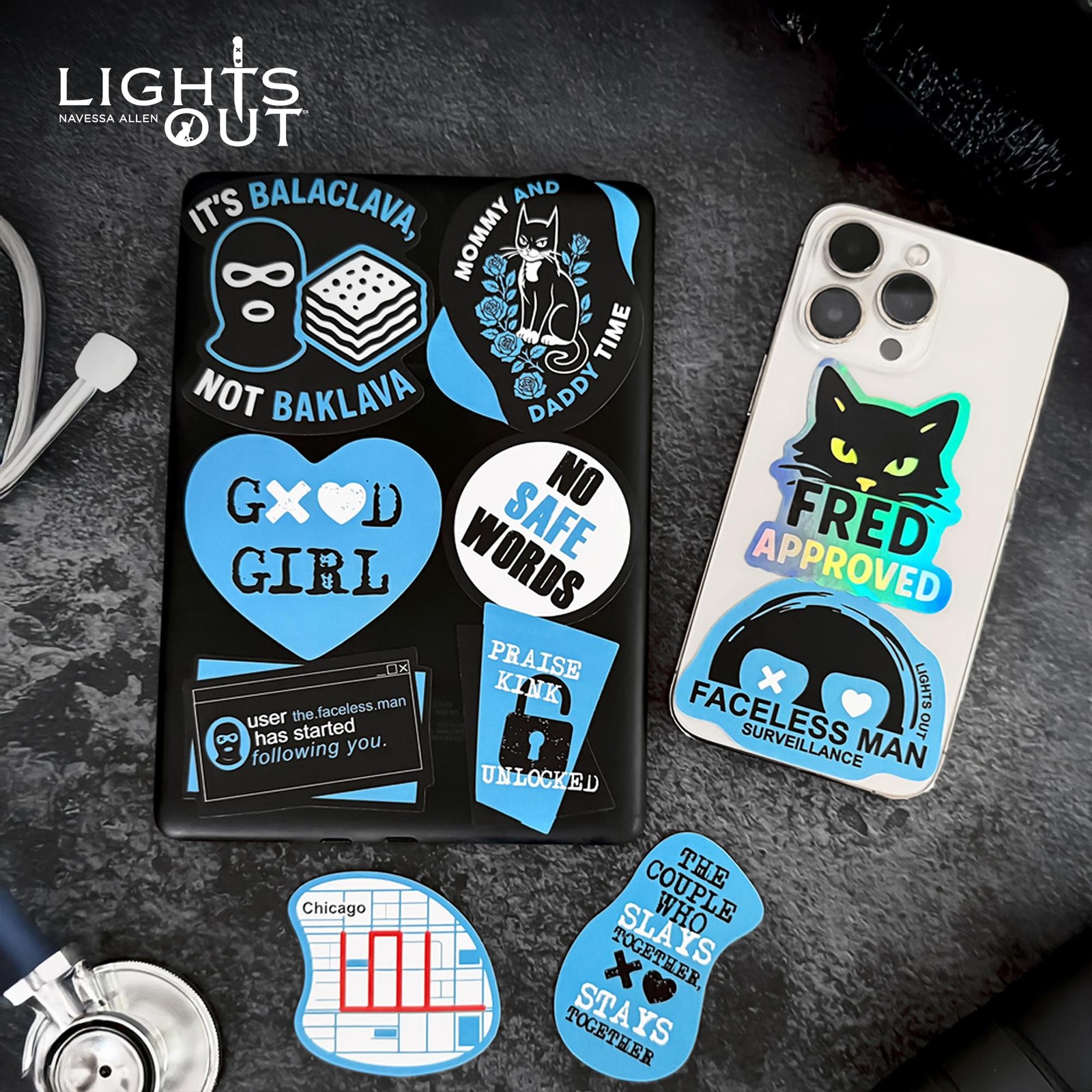 Lights Out Navessa Allen Vinyl Decal 10-Pack