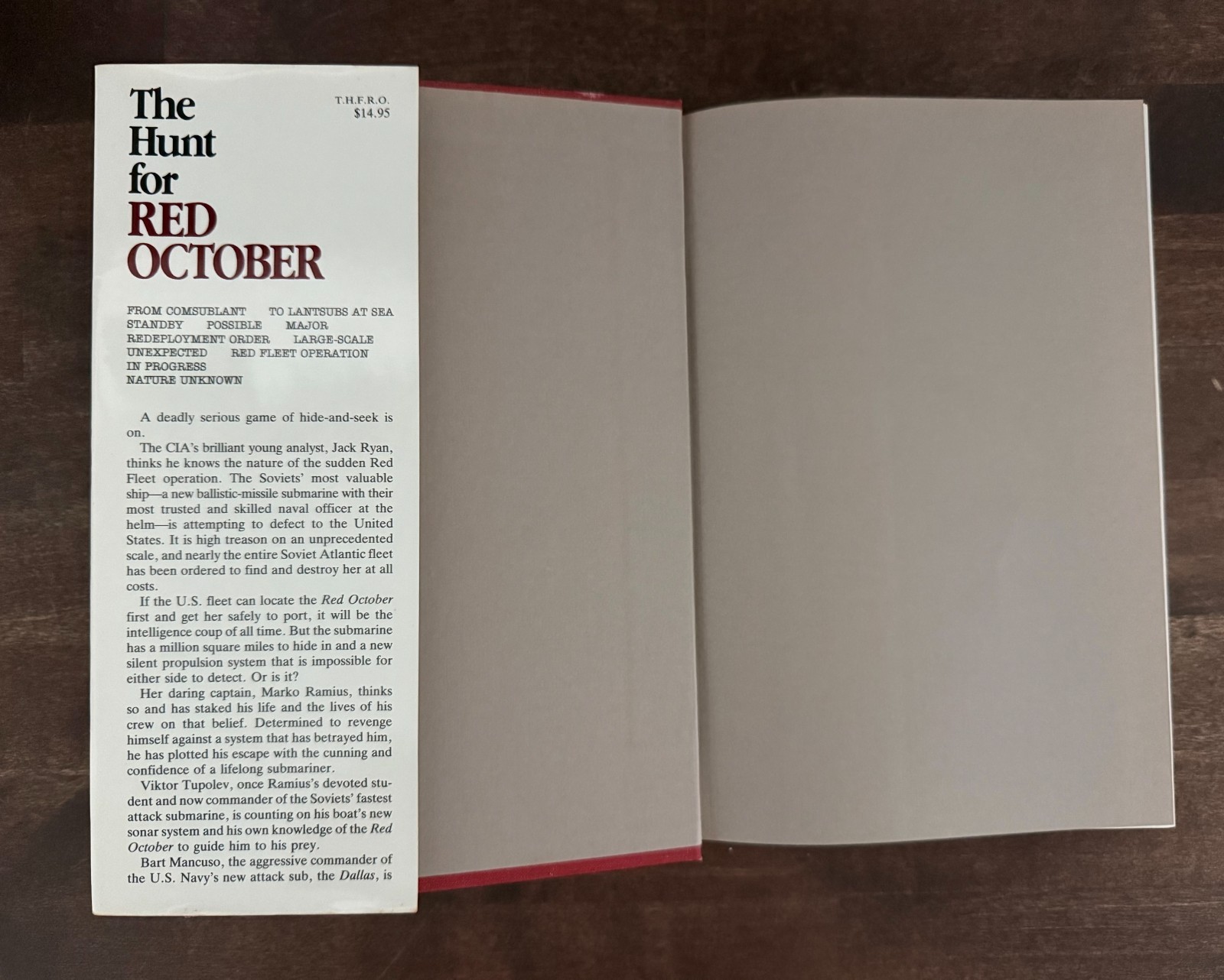 The Hunt for Red October Hardcover by Tom Clancy First Edition 7th printing 1984