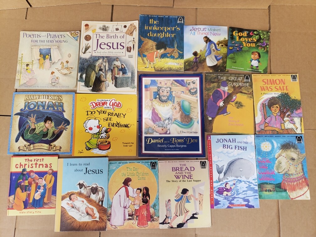 Lot of 10 Christian Kids Prayer Bible Jesus Stories Religion Books- MIX UNSORTED