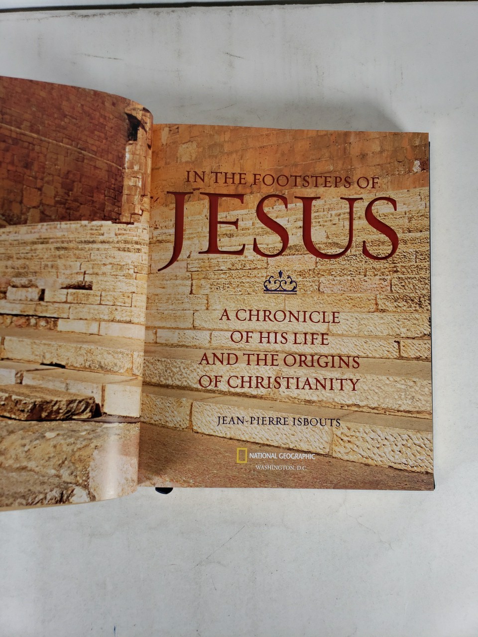 National Geographic In the Footsteps of Jesus, Leather, Excellent Condition