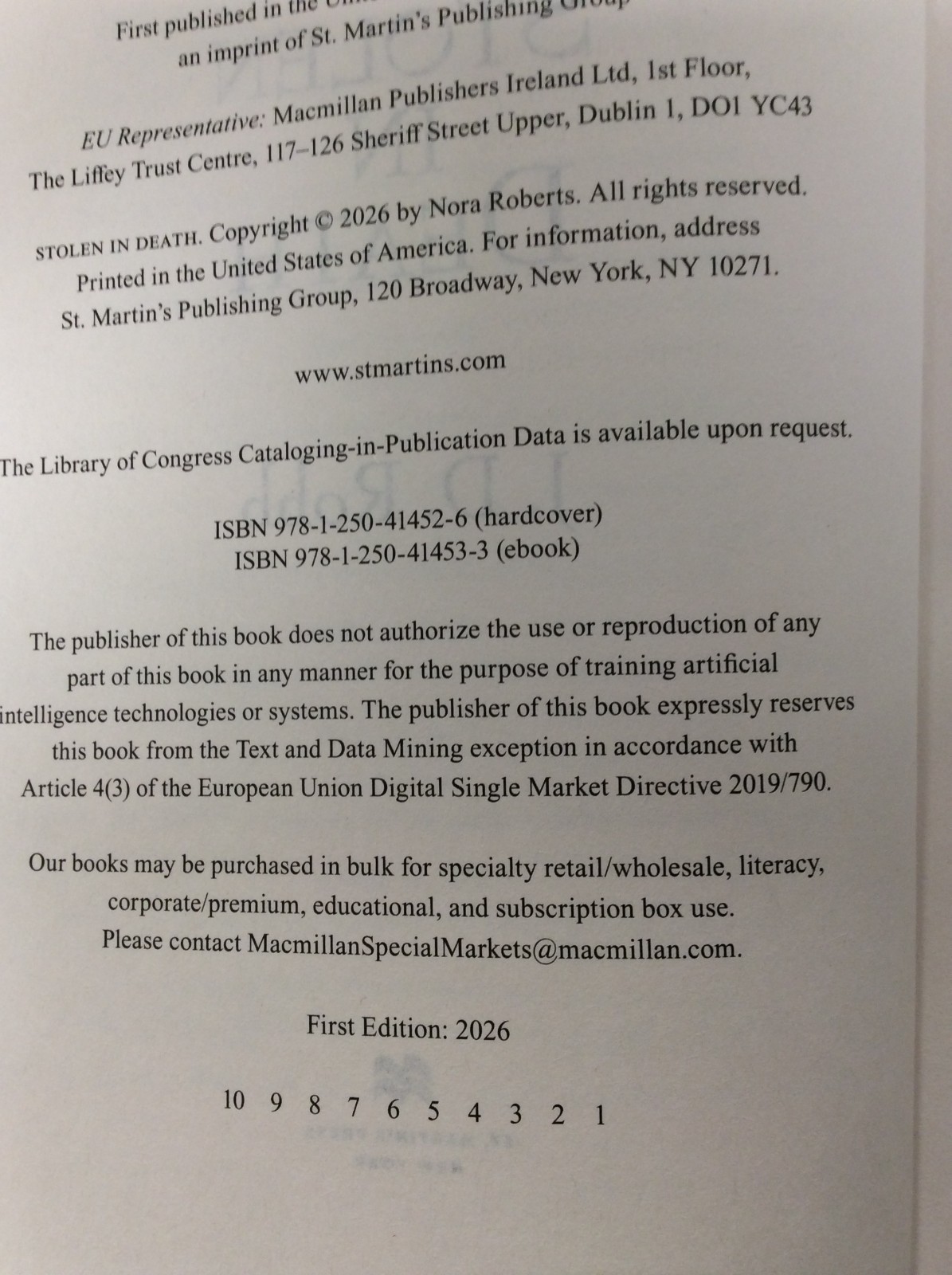 JD ROBB (Lot of 14 – In Death Series) All 1st Editions, 13 First printings HC