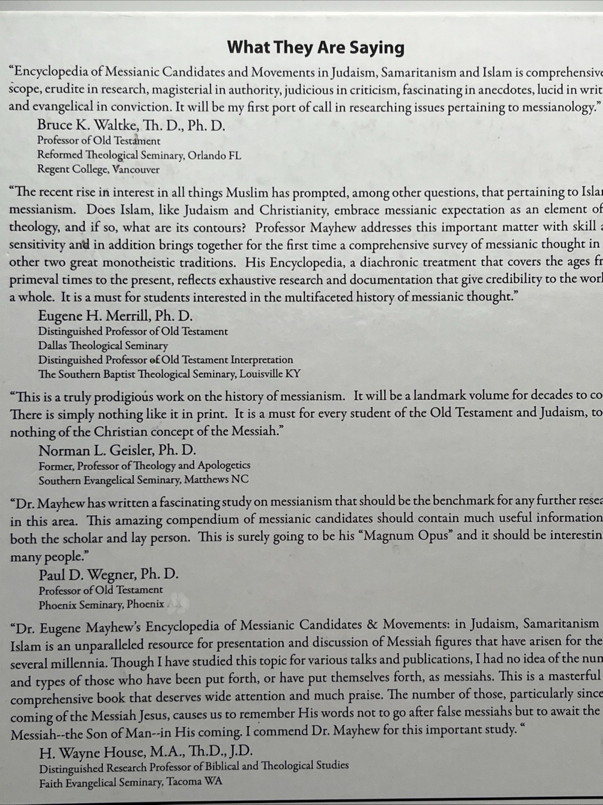 Encyclopedia of MESSIANIC Candidates & Movements in Judaism, Samaritanism& Islam