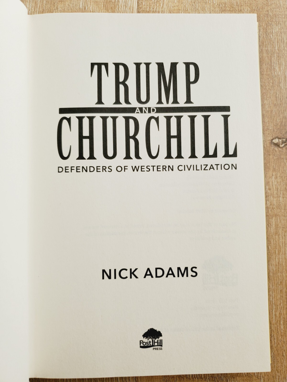 TRUMP AND CHURCHILL Nick Adams SIGNED 2020 HCDJ Post Hill Press POTUS