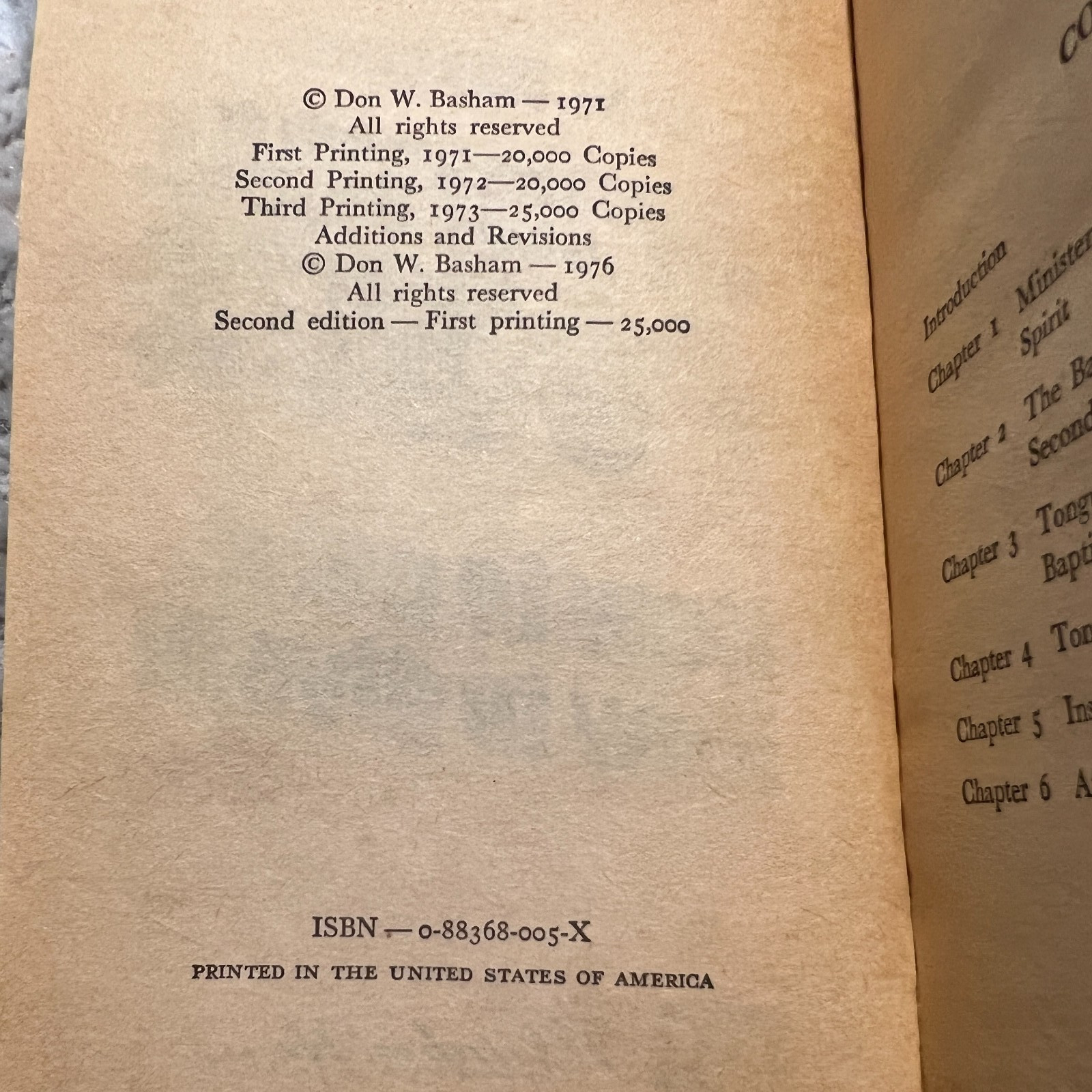 Spiritual Power Don W. Basham 1976 Whitaker House Baptism In The Holy Spirit