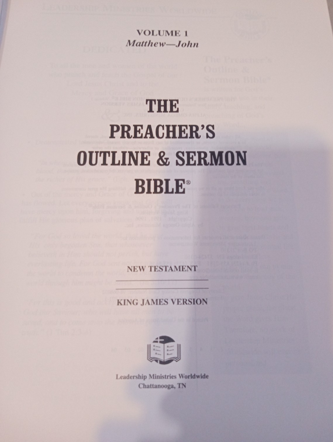 The Preacher’s Outline & Sermon Bible—KJV—-3 Volume Set—-NO SLIPCASE