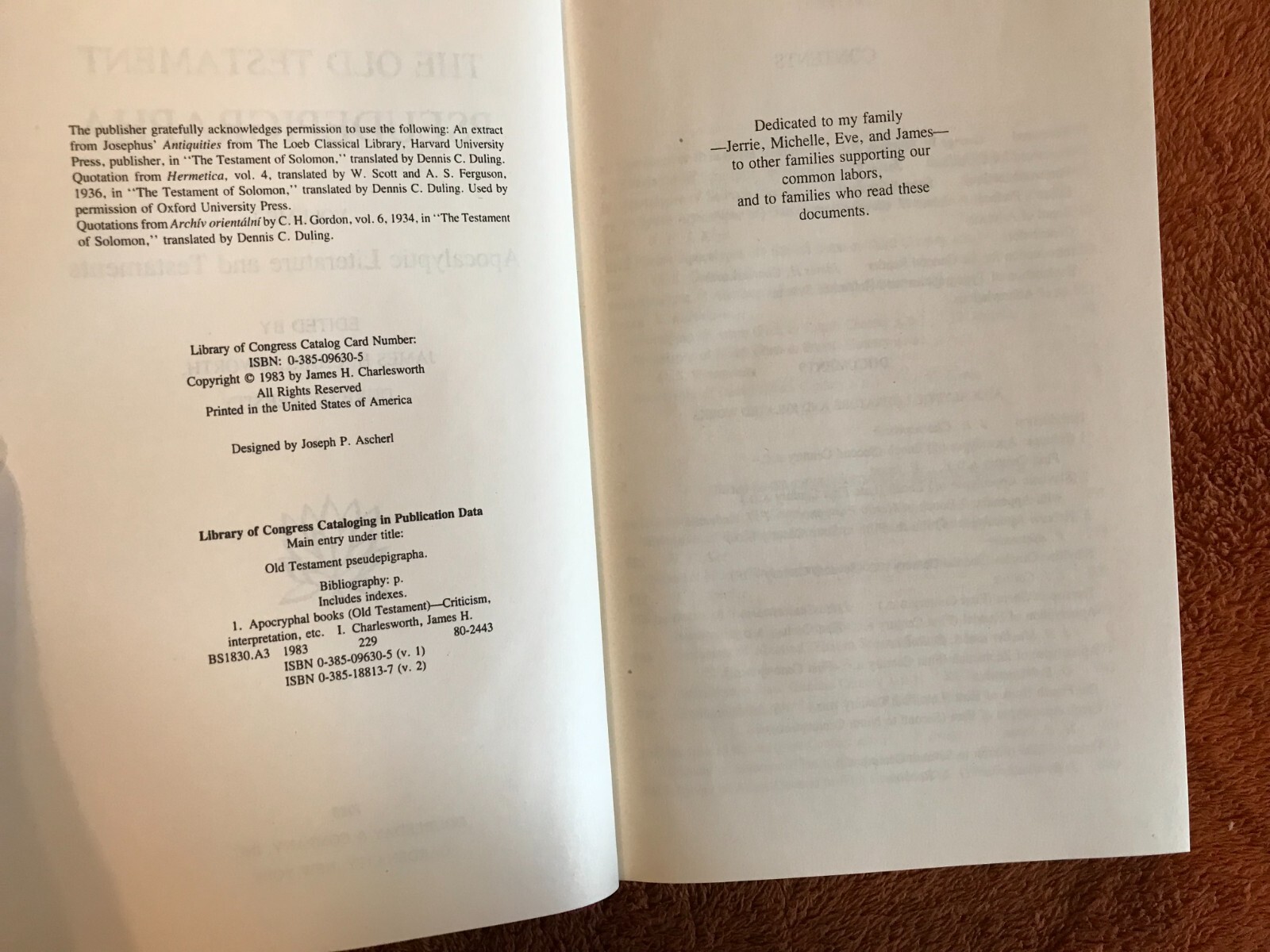James H. Charlesworth Old Testament Pseudepigrapha vol 1 HB ’83 apocalyptic lit!