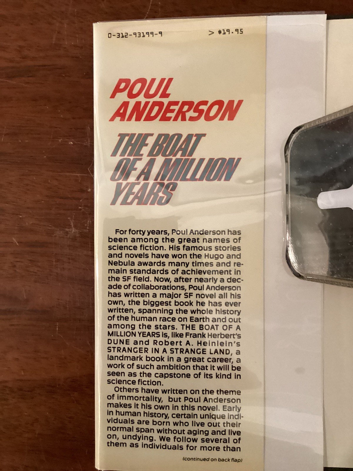 The Boat of a Million Years Poul Anderson (1989, HC) VG FIRST EDITION
