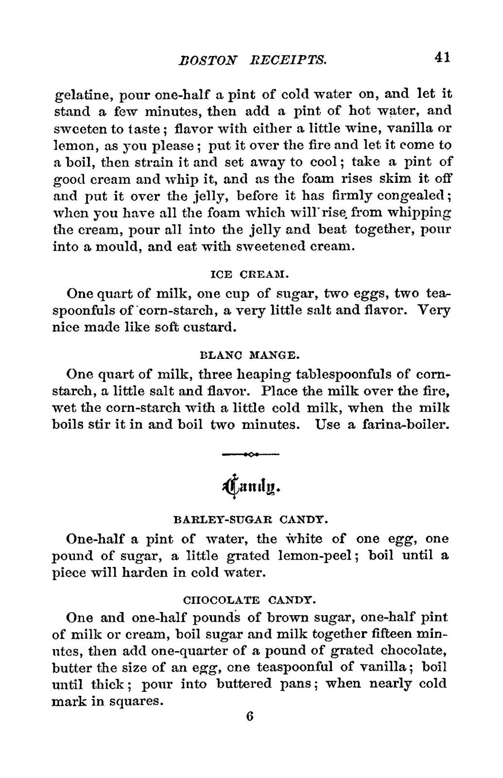 1876 Boston Receipts Vintage Cook Book 47 Pages