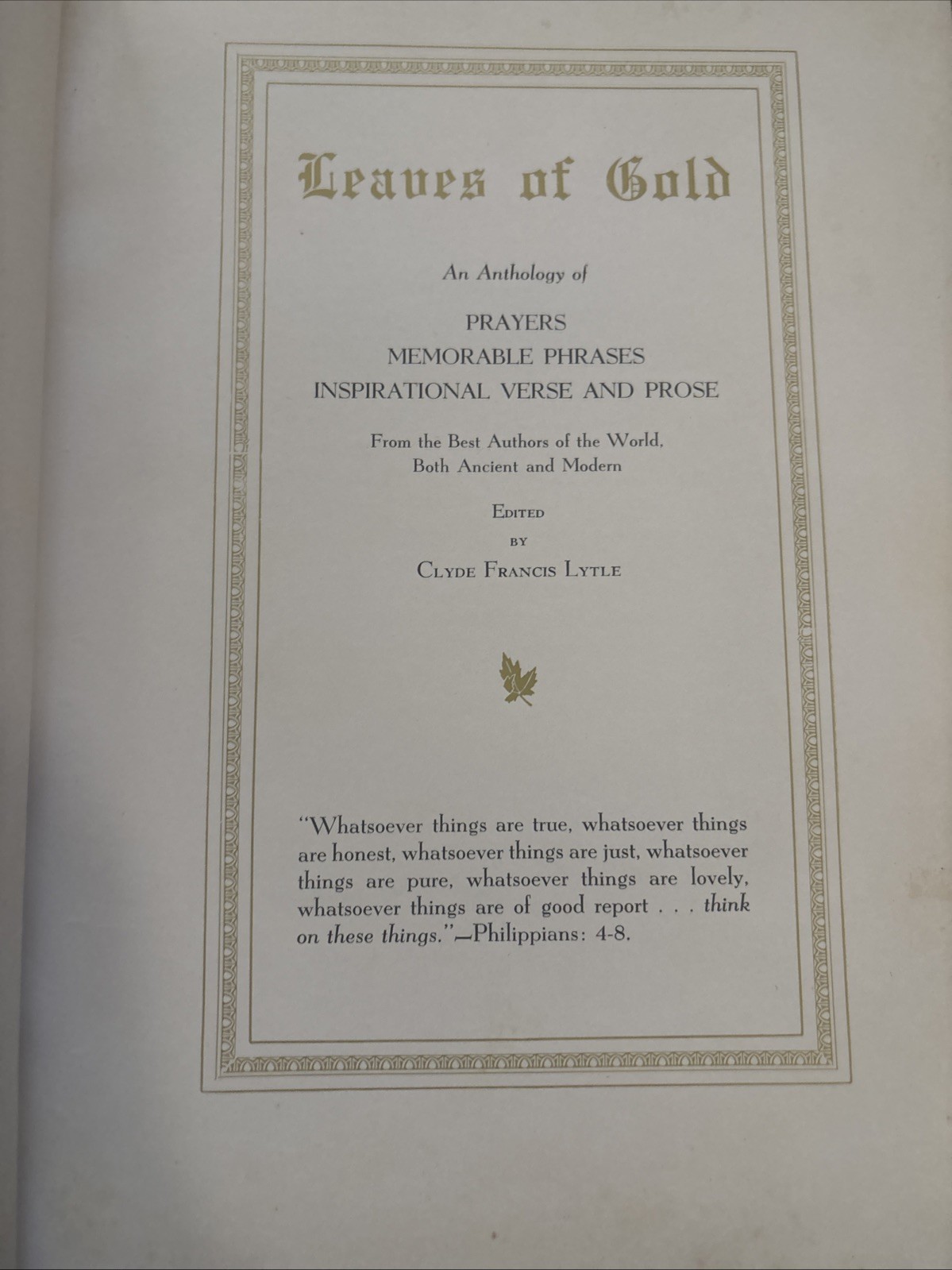 Leaves of Gold Hardcover Faux Leather Bound Book