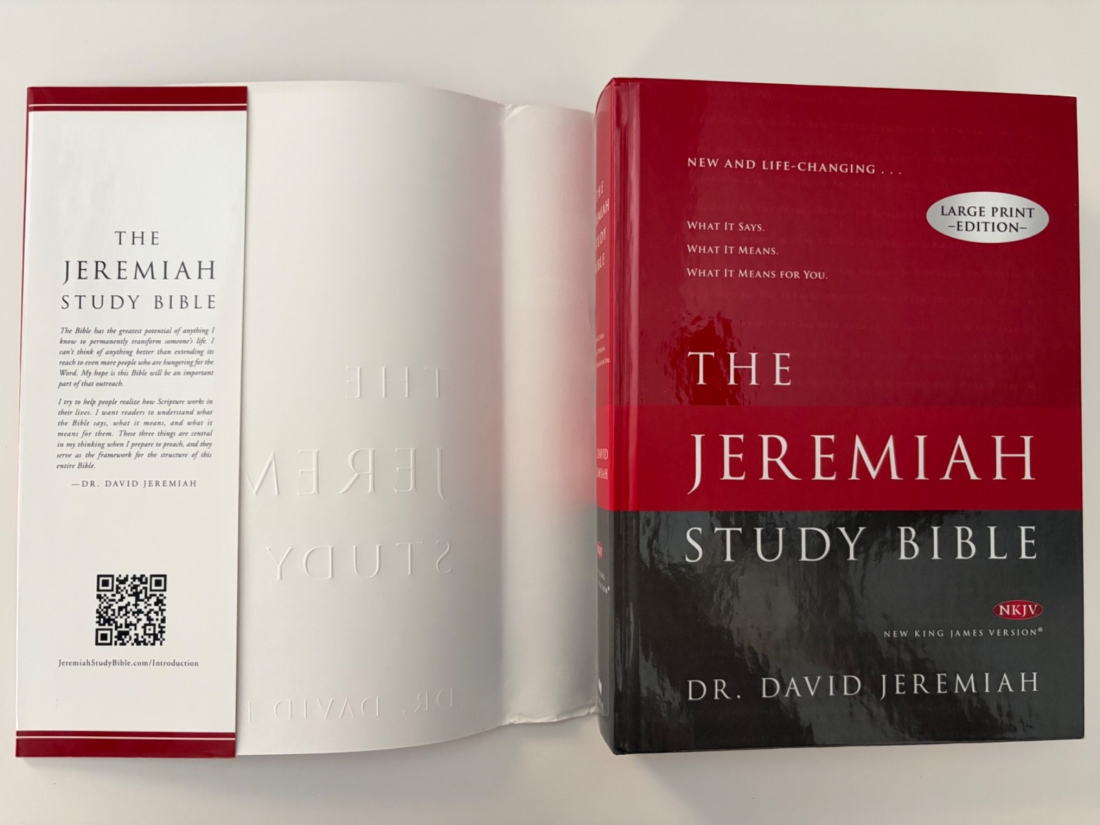 The Jeremiah Study Bible NKJV by Dr. David Jeremiah LARGE PRINT Hardcover w/ DJ