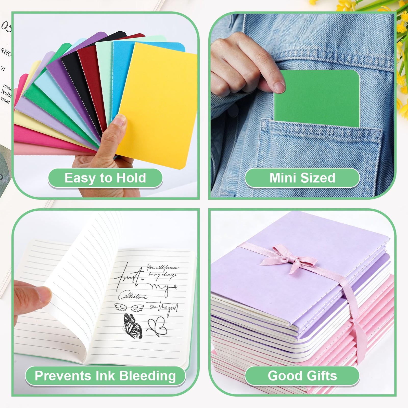 120 Pack Notebooks Bulk, 3.5 x 5.5 In Mini Pocket Notepads, Colorful Cover No…