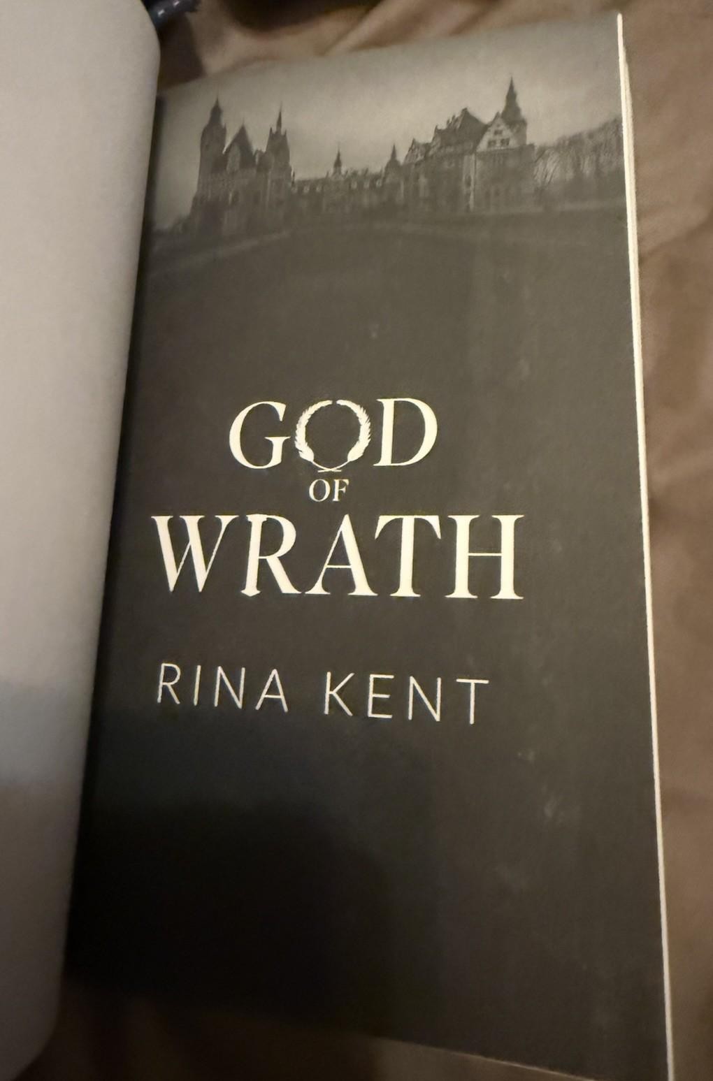 Rina Kent Rare God Of Wrath Paperback Black White Pages